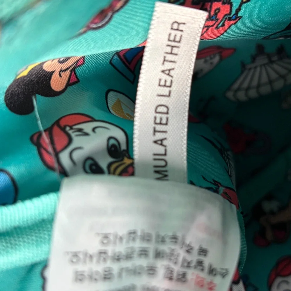Disney‎ Parks Loungefly Mini Backpack Embroidered Character Icons Black Teal